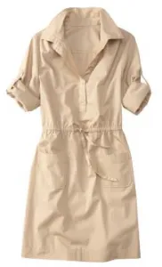 1 - Women's Drawstring-Waist Shirtdress
