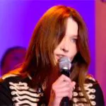 Carla Bruni in Stella McCartney GapKids bandleader jacket