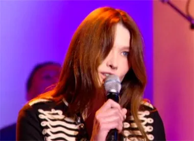 Carla Bruni in Stella McCartney GapKids bandleader jacket