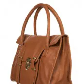 Tan Clip Lock Leather Satchel Tan Clip Lock Leather Satchel