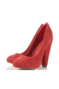 GORGEOUS Red Suede Almond Toe Court Shoes
