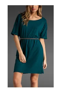 Velvet Azurine Cotton T Shirt Dress in Azurine