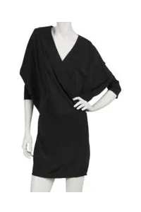 Chelsea Flower Dolman Mini Dress in Black