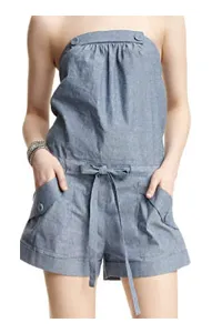 BCBGMAXAZRIA Strapless Chambray Jumper