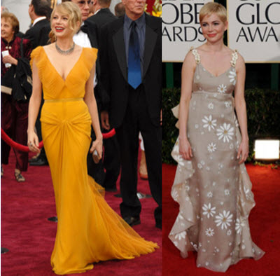 Of course no one can forget her gorgeous yellow Vera Wang gown in 2006.