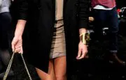 Jessica Szohr poses at Fashion Week