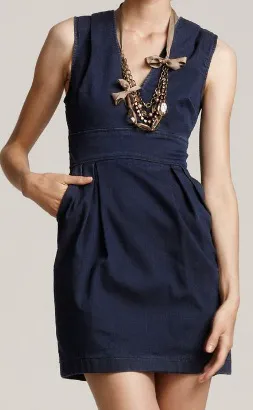 ADAM Deep V-Neck Dress and Contrast Trim Belted Trench