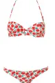 Cream Apple Print Padded Bikini