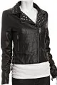 Miss Sixty Black Faux Leather Studded Zip Moto Jacket