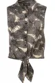 topshop Grey Pineapple Print Cropped Shirt