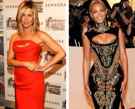 Jennifer Aniston Beyonce Peek-a-Boo Dresses