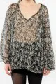 Winter Kate Lily Silk Chiffon Top in Black