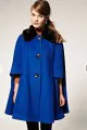 ASOS blue cape with fur trim
