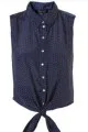 6. Tie front polka dot top