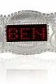 WHITE LED Scrolling Text Belt Buckle w/ Plain Frame