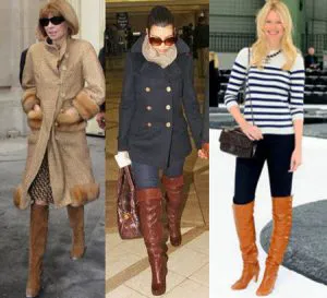 celebs over the knee brown boots