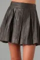 Alice + Olivia Louise Leather Skirt In Grey