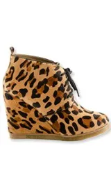 Leopard Lace-Up Booties Leopard Lace-Up Booties