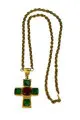 Poured Glass Iconic Cross Necklace, Chanel