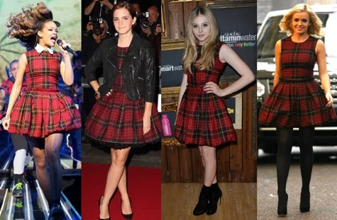 Celebrities in McQ Tartan Dress Celebrities in McQ Tartan Dress