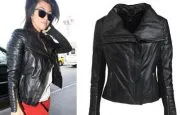 Muubaa Maple Quilted Biker Jacket in Black