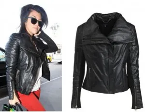 Muubaa Maple Quilted Biker Jacket in Black