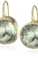 Ray Griffiths 18k Yellow Gold Large Round Green Amethyst Hook Earrings