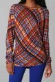SUNO Plaid Dolman Sleeve Top