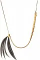 Vintage chain mini feather necklace