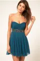 ASOS Skater Dress In Mesh With Embellished Trim