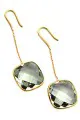 Tresor Green Amethyst Chain Drop Earrings