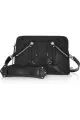 Black textured-leather shoulder bag
