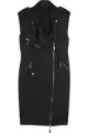 Ordina hammered-satin biker dress