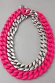 Adia Kibur Silver & Neon Chain Link Necklace