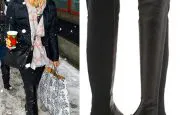 Elizabeth Olsen in Stuart Weitzman 50/50 Boots