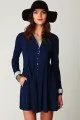 Denim Knit Shirt Dress