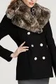 Laundry by Shelli Segal Short Wool Coat With Faux Fur Collar