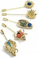 Stone Sunburst, Op Art Sunburst, Beetle, Ladybug, and Grasshopper Pins