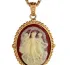 Tre Vero Carnelian Cameo Pendant Necklace