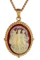 Tre Vero Carnelian Cameo Pendant Necklace