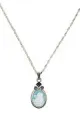 Vatican Necklace, Silver Tone Blue Cameo Angel Pendant