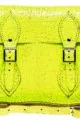 11" Yellow Fluro Cracked Satchel