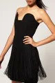 Aqua Flapper Structured Fringe Bandeau Dress