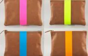 Clare Vivier Neon Stripe Flat Clutch Clare Vivier Neon Stripe Flat Clutch