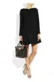 Dropped-waist stretch-wool dress
