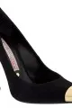 GIANMARCO LORENZI Gold-tone toe cap and heel shoe