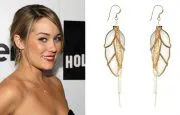 Lauren Conrad in Delicate Raymond Leaf Shell Earrings