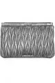 Miu Miu Metallic Matelasse Leather Clutch