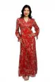 Nicole Richie Collection Printed Crinkle Maxi Dress