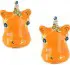 Orange Hippo Face Stud Earrings